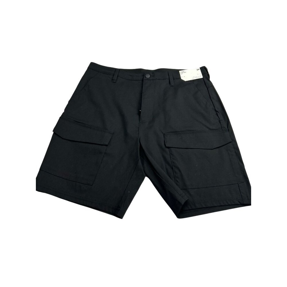 Stylus Mens 8" Inseam Stretch Cargo Shorts Black Size 34 Nylon/Spandex